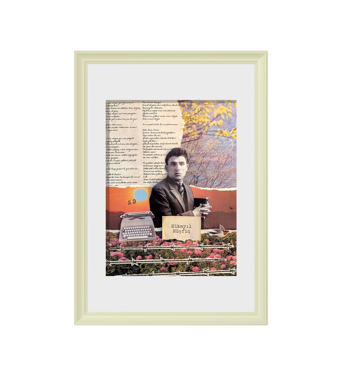 Collage of the Azerbaijani poet Mikayıl Müşfiq